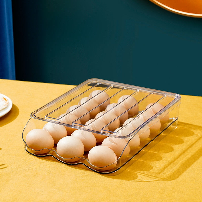 Caja de almacenamiento de huevos autoenrollable